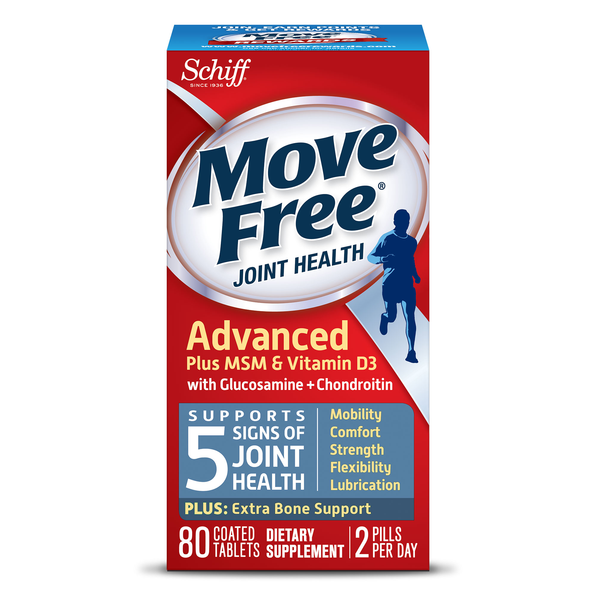 Thuốc Bổ Khớp Schiff Move Free Advanced plus MSM & vitamin D 80 viên