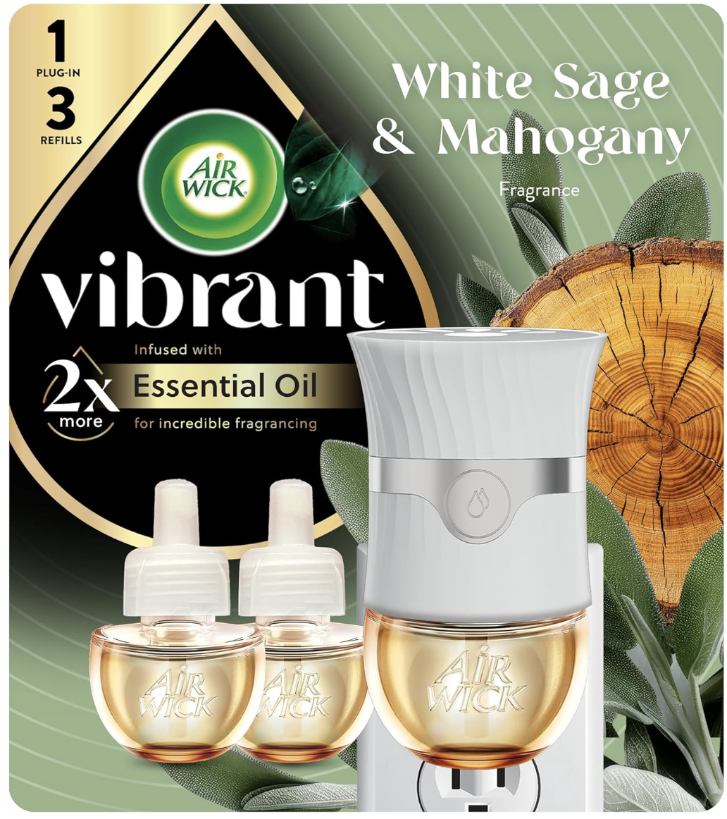COMBO 1 MÁY XÔNG AIR WICK THẾ HỆ MỚI + 3 LỌ WHITE SAGE & MAHOGANY