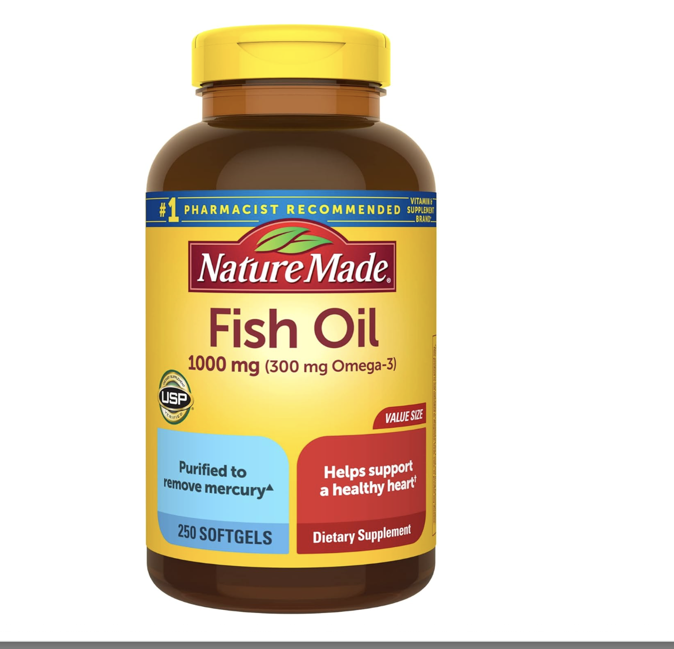 Viên Dầu Cá Nature Made Fish Oil Omega 3 Supplements 1000mg