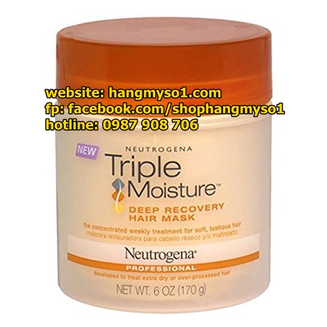 Kem Ủ Tóc Siêu Mựợt Neutrogena Triple Moisture Deep Recovery Hair Mask 170g